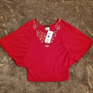 $1150 New w Tags Escada kimono sleeve beaded top